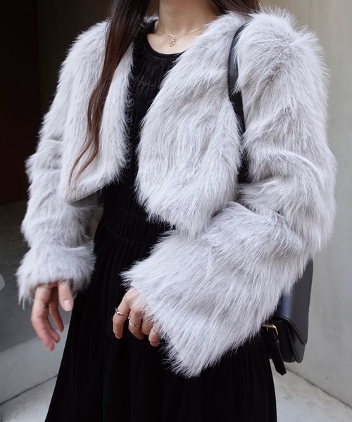 ショート丈ファージャケット（ノーカラージャケット）｜Lots of Love