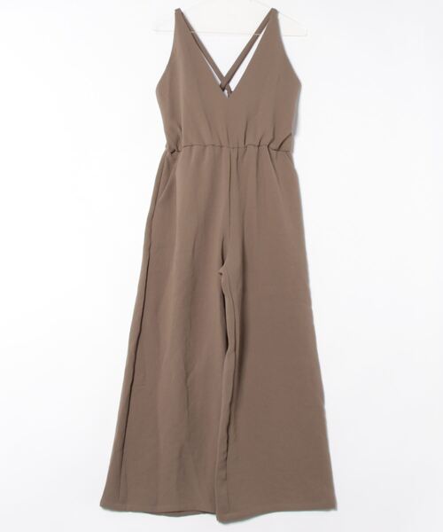 Liyoca（リヨカ）の「ﾀﾞﾌﾞﾙｸﾛｽｻﾛﾍﾟｯﾄ（サロペット/オーバーオール・レディース・ブラック/グレイッシュベージュ・FREE）」の2枚目の写真