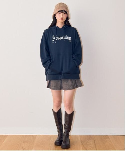Mi-je(ミジェ)の「ルーズフーディー【韓国ファッション】(パーカー・レディース・アイボリー/ネイビー/ピンク・F)」の9枚目の写真
