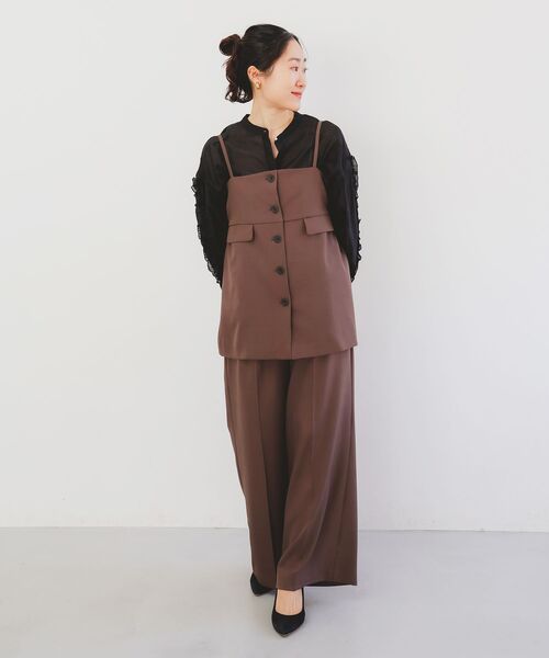 le.coeur blanc(ルクールブラン)の「サイロツイルビスチェ(キャミソール・レディース・ブラウン/ライトグレー・38)」の19枚目の写真