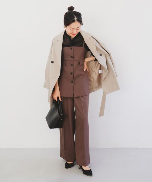 le.coeur blanc(ルクールブラン)の「サイロツイルビスチェ(キャミソール・レディース・ブラウン/ライトグレー・38)」の20枚目の写真