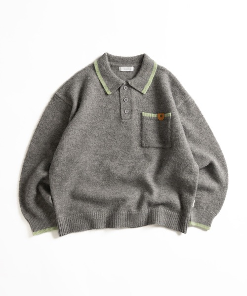 起毛配色ニットポロ（ニット/セーター）｜MUHET（ミュエータ）