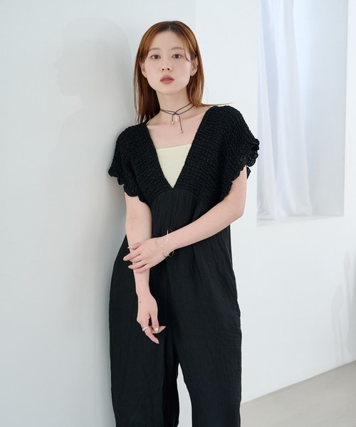 Aby online kastane ギャザーオールインワン セール】【2サイズ展開/低身長サイズ】ギャザーオールインワン