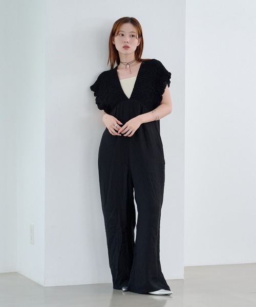 kastane ギャザーオールインワン セール】【2サイズ展開/低身長サイズ】ギャザーオールインワン