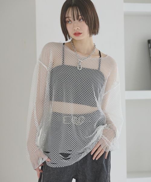 【UNISEX】ダメージメッシュプルオーバー（Tシャツ/カットソー）｜Anui（アニュイ） 6,314円