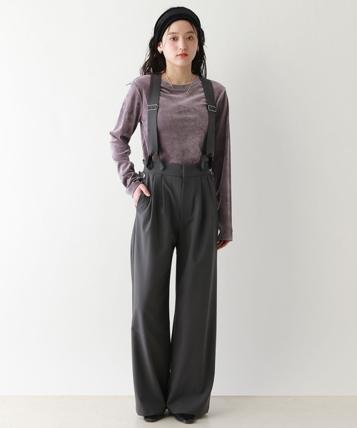 RAGEBLUE（レイジブルー）の「シアーベロアトップス（Tシャツ/カットソー・レディース・ブラック/パープル/オフホワイト・FREE）」の9枚目の写真