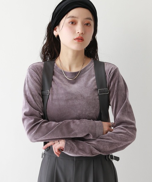 RAGEBLUE（レイジブルー）の「シアーベロアトップス（Tシャツ/カットソー・レディース・ブラック/パープル/オフホワイト・FREE）」の13枚目の写真