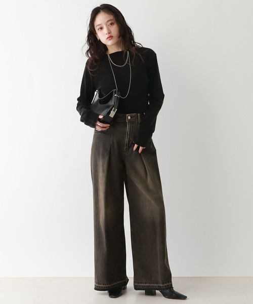 RAGEBLUE（レイジブルー）の「シアーベロアトップス（Tシャツ/カットソー・レディース・ブラック/パープル/オフホワイト・FREE）」の16枚目の写真