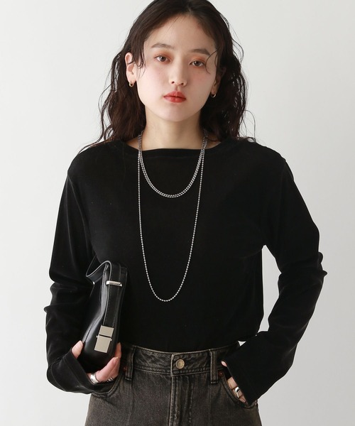 RAGEBLUE（レイジブルー）の「シアーベロアトップス（Tシャツ/カットソー・レディース・ブラック/パープル/オフホワイト・FREE）」の17枚目の写真