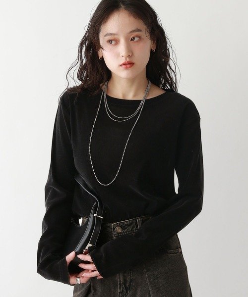 RAGEBLUE（レイジブルー）の「シアーベロアトップス（Tシャツ/カットソー・レディース・ブラック/パープル/オフホワイト・FREE）」の18枚目の写真