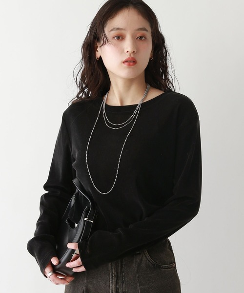 RAGEBLUE（レイジブルー）の「シアーベロアトップス（Tシャツ/カットソー・レディース・ブラック/パープル/オフホワイト・FREE）」の19枚目の写真