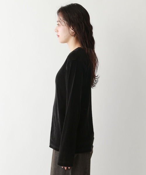 RAGEBLUE（レイジブルー）の「シアーベロアトップス（Tシャツ/カットソー・レディース・ブラック/パープル/オフホワイト・FREE）」の20枚目の写真