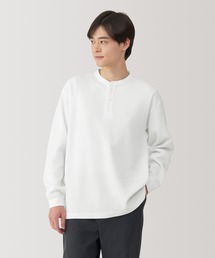 紳士　ＵＶカット乾きやすいワッフルヘンリーネック長袖Ｔシャツ