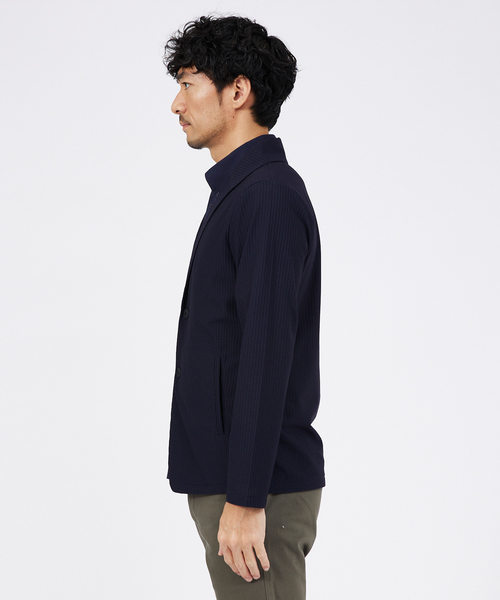 ABAHOUSE GRAY（アバハウスグレイ）の「ハニカムメッシュ　ショールブルゾン（ブルゾン・メンズ・ブラック/ネイビー/モカ/グレイッシュブルー・46/48/50）」の6枚目の写真