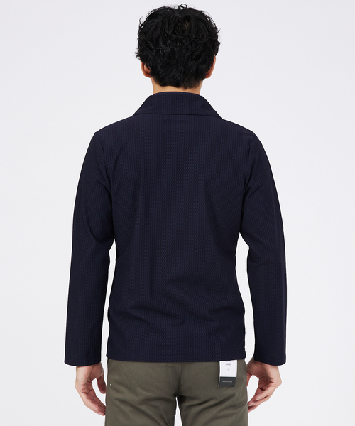 ABAHOUSE GRAY（アバハウスグレイ）の「ハニカムメッシュ　ショールブルゾン（ブルゾン・メンズ・ブラック/ネイビー/モカ/グレイッシュブルー・46/48/50）」の7枚目の写真