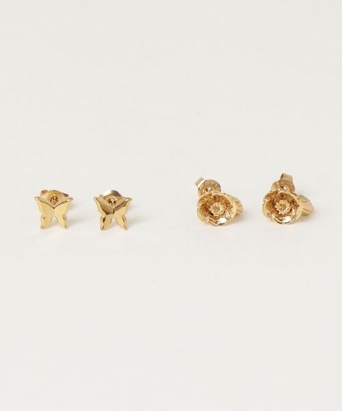 blancotokyo(ブランコトウキョウ)の「blancotokyo 4点セット 日本製 金属アレルギー対策 サージカル ステンレス 316L 蝶とカメリア花 ピアス(ピアス(両耳用)・レディース・ゴールド/シルバー・FREE)」の4枚目の写真