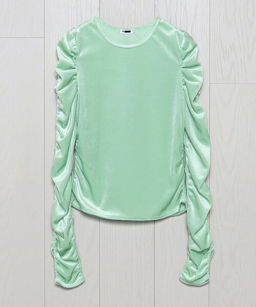 新品 H BEAUTY&YOUTH ベロアシャーリングスリーブカットソー H BEAUTY&YOUTH UNITED ARROWS（エイチビューティーアンドユース