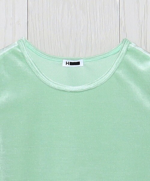 H BEAUTY&YOUTH ベロア シャーリングスリーブカットソー H BEAUTY&YOUTH UNITED ARROWS（エイチビューティーアンドユース