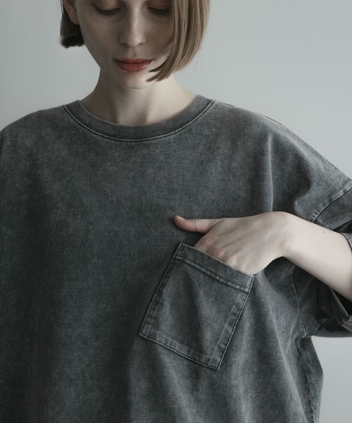 remer(リメール)の「loose vintage over dye pocket Tee / ルーズヴィンテージオーバーダイポケットT(Tシャツ/カットソー・メンズ・ブラック系その他/グレー系その他/ブラウン系その他・X-SMALL/SMALL/MEDIUM/LARGE)」の21枚目の写真