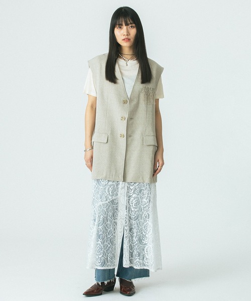 セール】(OKIRAKU×ROSE BUD)3WAY LACE SKIRT VEST DRESS（ワンピース