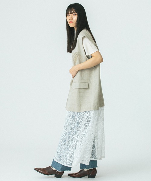 【OKIRAKU×ROSE BUD】LACE BB BLOUSON セール】(OKIRAKU×ROSE BUD)3WAY LACE SKIRT VEST DRESS