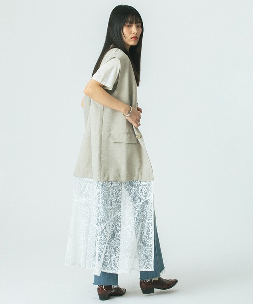 OKIRAKU（オキラク）の「(OKIRAKU×ROSE BUD)3WAY LACE SKIRT VEST DRESS（ワンピース・レディース・ベージュ/グレー・ONE SIZE）」の16枚目の写真