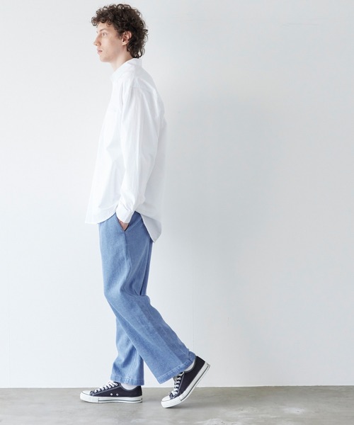 coca（coca）（コカ）の「度甘デニムリラックスイージーパンツ（デニムパンツ・メンズ・アイボリー/ブルー・M/L/XL）」の12枚目の写真