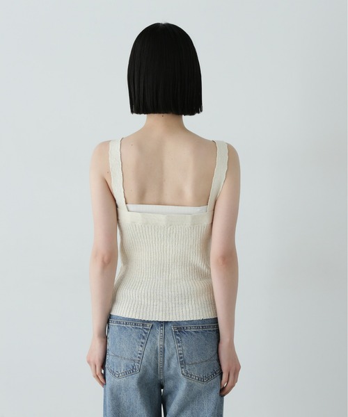 N.（N. Natural Beauty Basic）（エヌエヌナチュラルビューティーベーシック）の「襟付きカーディガン＆キャミセット（アンサンブル・レディース・オフホワイト/ブラウン/ピンク・MEDIUM）」の10枚目の写真