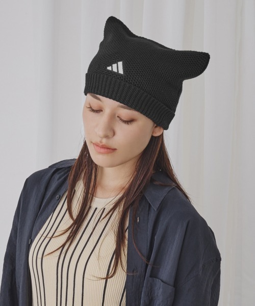 新品 アディダス 猫耳 ニット帽 adidas CAT WATCH 黒ブラック セール】adidas CAT WATCH Re-POLY / アディダス（ニット