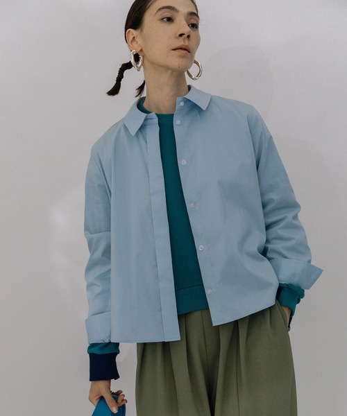 MARECHAL TERRE（マルシャルテル）の「バックギャザーシャツ（シャツ/ブラウス・レディース・オフホワイト/ブラック/サックスブルー/ライム・MEDIUM）」の6枚目の写真