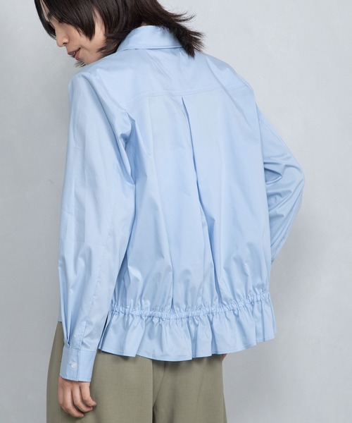 MARECHAL TERRE（マルシャルテル）の「バックギャザーシャツ（シャツ/ブラウス・レディース・オフホワイト/ブラック/サックスブルー/ライム・MEDIUM）」の8枚目の写真