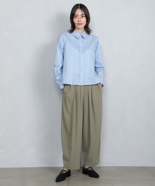 MARECHAL TERRE（マルシャルテル）の「バックギャザーシャツ（シャツ/ブラウス・レディース・オフホワイト/ブラック/サックスブルー/ライム・MEDIUM）」の16枚目の写真