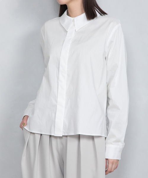 MARECHAL TERRE ブラウス シャツ ストライププリーツシャツ