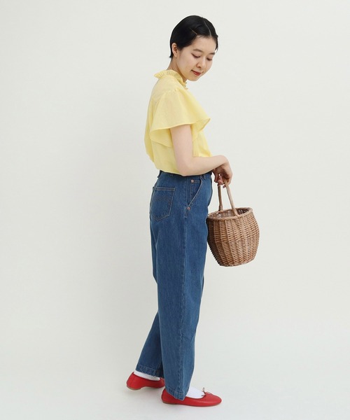 Dot&Stripes CHILD WOMAN(ドットアンドストライプス チャイルドウーマン)の「☆フリル襟 ヨークブラウス(シャツ/ブラウス・レディース・イエロー/ネイビー・FREE)」の16枚目の写真