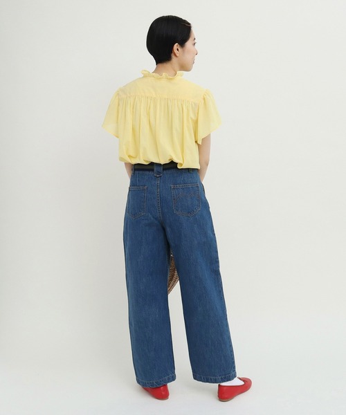 Dot&Stripes CHILD WOMAN(ドットアンドストライプス チャイルドウーマン)の「☆フリル襟 ヨークブラウス(シャツ/ブラウス・レディース・イエロー/ネイビー・FREE)」の17枚目の写真