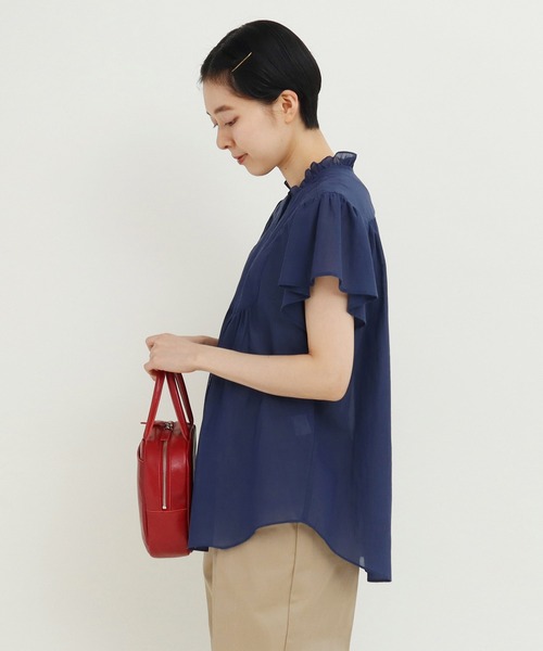 Dot&Stripes CHILD WOMAN(ドットアンドストライプス チャイルドウーマン)の「☆フリル襟 ヨークブラウス(シャツ/ブラウス・レディース・イエロー/ネイビー・FREE)」の20枚目の写真