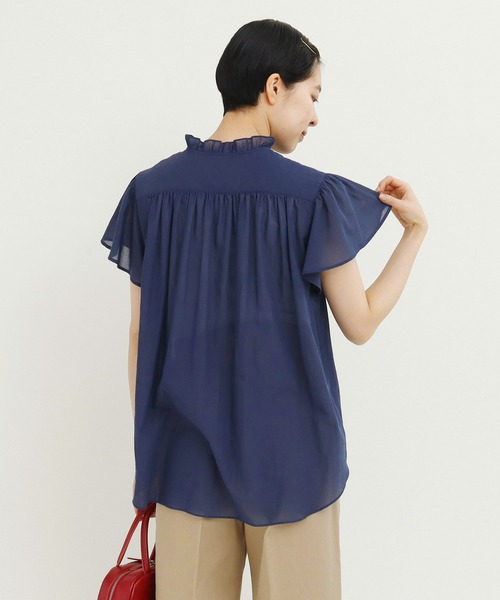 Dot&Stripes CHILD WOMAN(ドットアンドストライプス チャイルドウーマン)の「☆フリル襟 ヨークブラウス(シャツ/ブラウス・レディース・イエロー/ネイビー・FREE)」の21枚目の写真
