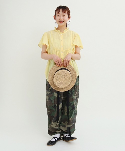 Dot&Stripes CHILD WOMAN(ドットアンドストライプス チャイルドウーマン)の「☆フリル襟 ヨークブラウス(シャツ/ブラウス・レディース・イエロー/ネイビー・FREE)」の9枚目の写真