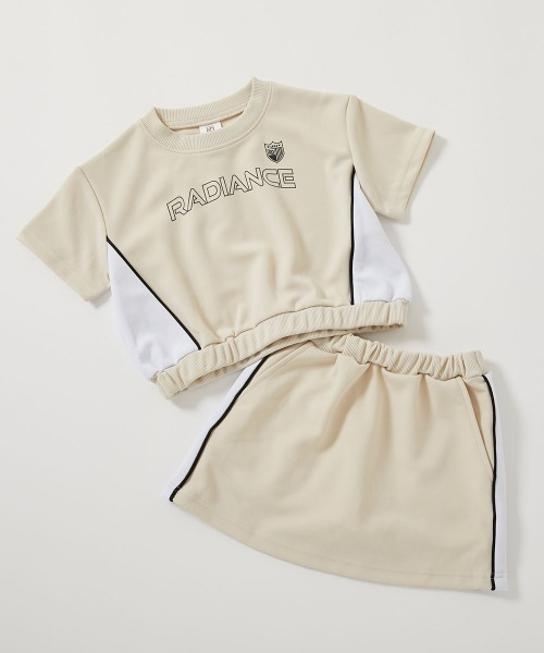 devirock（デビロック）の「ガールズ スポーティーセットアップ（セットアップ・キッズ・アイボリー/ブラック/パープル系・100cm/110cm/120cm/130cm/140cm/150cm/160cm）」の2枚目の写真