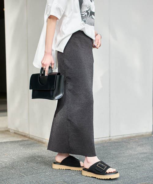 Spick & Span(スピックアンドスパン)の「《追加》ラメ総針タイトスカート(スカート・レディース・ブラック/グレー・38/36)」の6枚目の写真