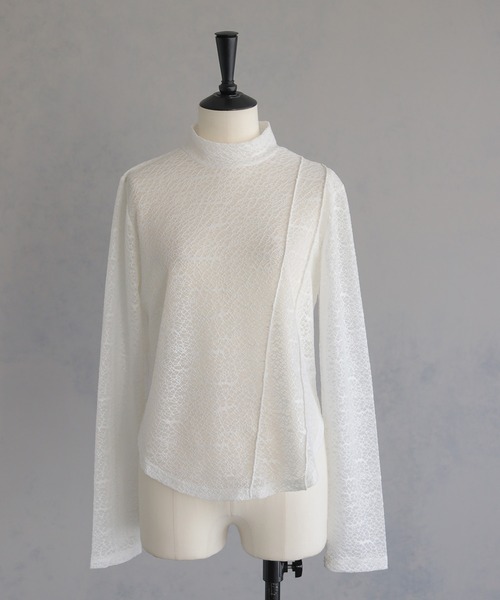 tシャツ 「＆g'aime」ラメメロンメッシュシアートップス　Lame melon mesh sheer tops レディース &g'aime】ラメメロンメッシュシアートップス Lame melon mesh