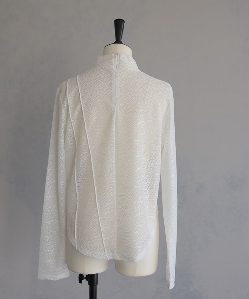 tシャツ 「＆g'aime」ラメメロンメッシュシアートップス　Lame melon mesh sheer tops レディース &g'aime】ラメメロンメッシュシアートップス Lame melon mesh