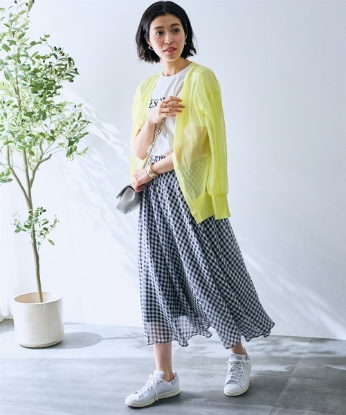 SMILE LAND(スマイルランド)の「ギンガムチェックフレアスカート<大きいサイズ有>【OtonaSMILE】(スカート・レディース・ダークネイビー・M/L/LL/3L/4L)」の6枚目の写真