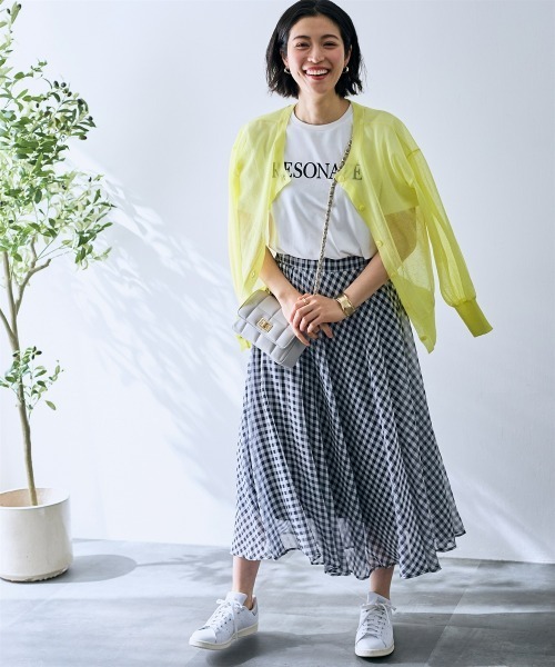 SMILE LAND(スマイルランド)の「ギンガムチェックフレアスカート<大きいサイズ有>【OtonaSMILE】(スカート・レディース・ダークネイビー・M/L/LL/3L/4L)」の10枚目の写真