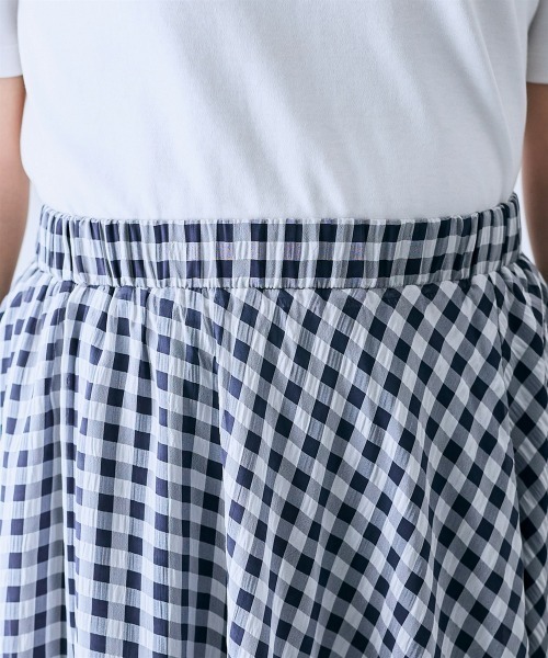 SMILE LAND(スマイルランド)の「ギンガムチェックフレアスカート<大きいサイズ有>【OtonaSMILE】(スカート・レディース・ダークネイビー・M/L/LL/3L/4L)」の11枚目の写真