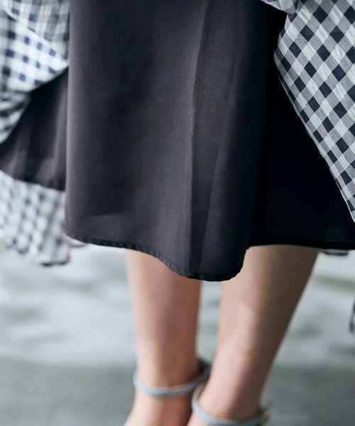 SMILE LAND(スマイルランド)の「ギンガムチェックフレアスカート<大きいサイズ有>【OtonaSMILE】(スカート・レディース・ダークネイビー・M/L/LL/3L/4L)」の13枚目の写真