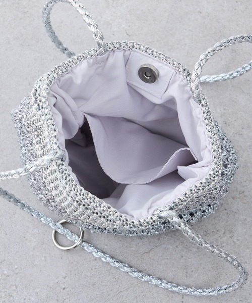 CIAOPANIC TYPY(チャオパニックティピー)の「【2025年S/S新作】カラビナ付きメタリックヤーンBAG(トートバッグ・レディース・ガンメタ/ゴールド/シルバー・ONE SIZE)」の16枚目の写真