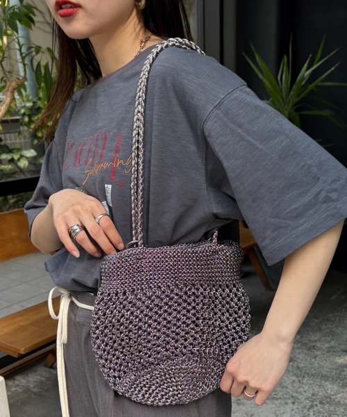 CIAOPANIC TYPY(チャオパニックティピー)の「【2025年S/S新作】カラビナ付きメタリックヤーンBAG(トートバッグ・レディース・ガンメタ/ゴールド/シルバー・ONE SIZE)」の21枚目の写真