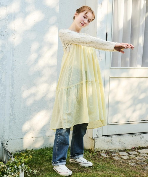 Crisp（クリスプ）の「ドビーティアードミニキャミワンピース（ワンピース・レディース・ホワイト/イエロー/チャコールグレー/レッド・FREE）」の7枚目の写真