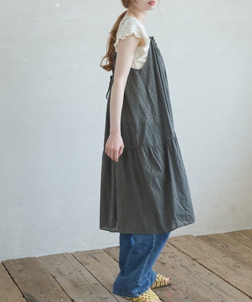 Crisp（クリスプ）の「ドビーティアードミニキャミワンピース（ワンピース・レディース・ホワイト/イエロー/チャコールグレー/レッド・FREE）」の11枚目の写真